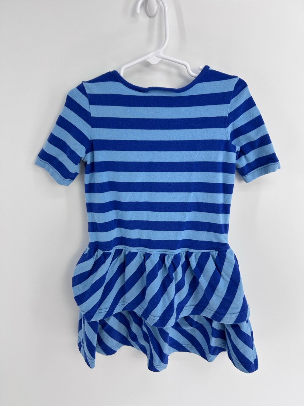 Hanna Andersson Blue Striped Girls Tiered Dress - Size 5 - Picture 2 of 5